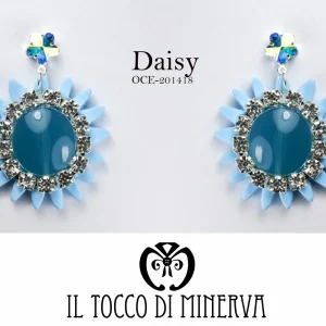 Orecchini celesti fiore cristallo swarovski Daisy Realizzati a mano – Handmade
