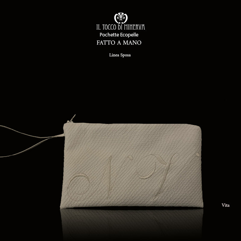 Pochette in pelle bianca Linea Sposa Vita - Fatto a Mano - immagine 4